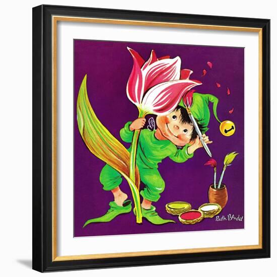 Tulip Touch-Up - Jack & Jill-Ruth Bendel-Framed Giclee Print