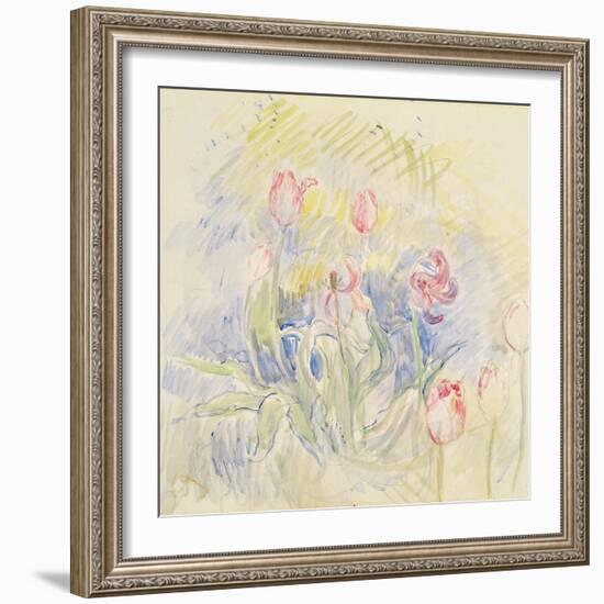 Tulips, 1890 (W/C on Paper)-Berthe Morisot-Framed Giclee Print