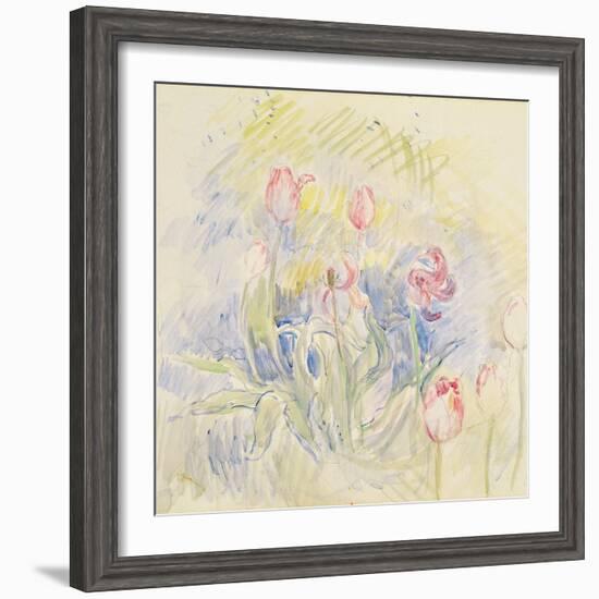 Tulips, 1890 (W/C on Paper)-Berthe Morisot-Framed Giclee Print
