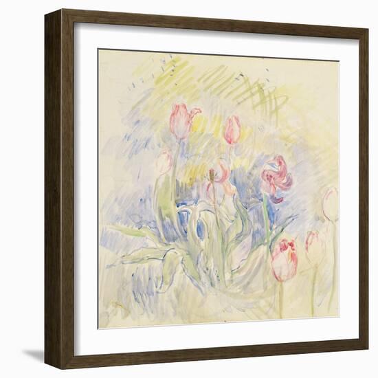 Tulips, 1890 (W/C on Paper)-Berthe Morisot-Framed Giclee Print