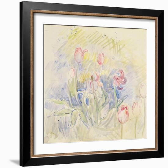 Tulips, 1890 (W/C on Paper)-Berthe Morisot-Framed Giclee Print