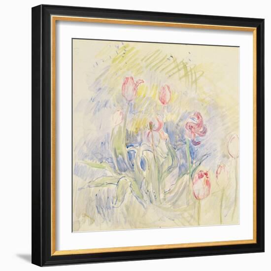 Tulips, 1890 (W/C on Paper)-Berthe Morisot-Framed Giclee Print