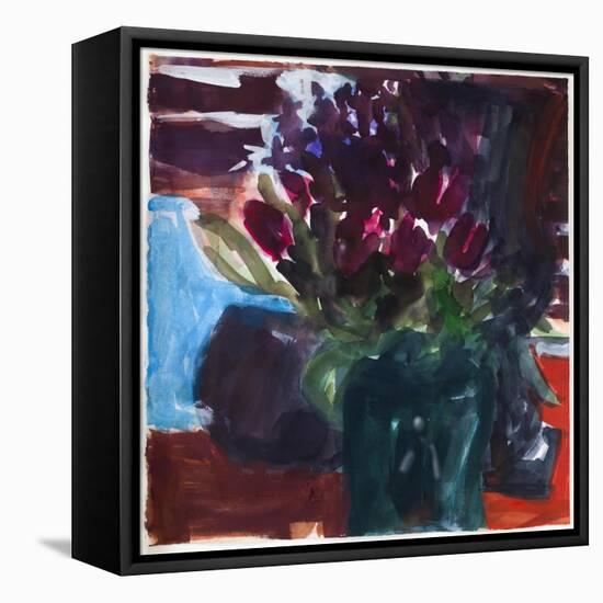 Tulips,2017(watercolour-Julie Held-Framed Premier Image Canvas