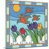 Tulips 3 with Melody the Songbird-Denny Driver-Mounted Giclee Print