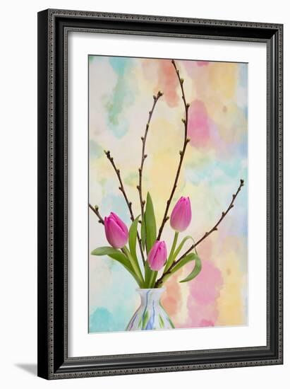Tulips and Aquarel II-Cora Niele-Framed Giclee Print