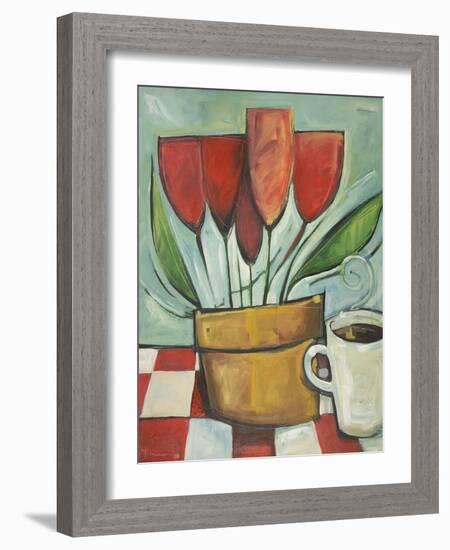 Tulips And Coffee Reprise-Tim Nyberg-Framed Giclee Print