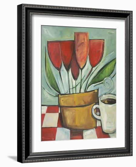 Tulips And Coffee Reprise-Tim Nyberg-Framed Giclee Print