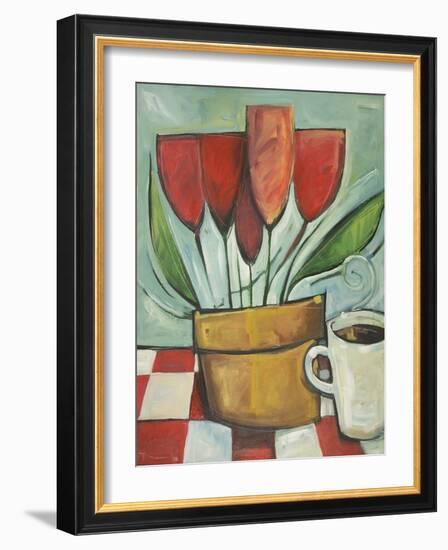 Tulips And Coffee Reprise-Tim Nyberg-Framed Giclee Print