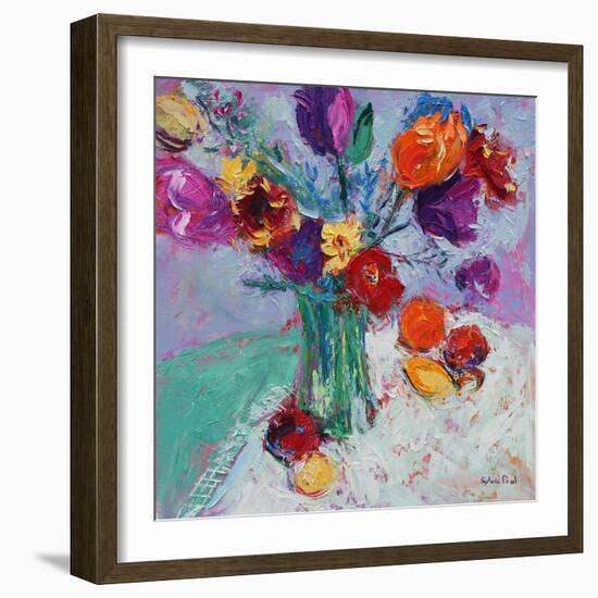 Tulips And Fruit-Sylvia Paul-Framed Giclee Print