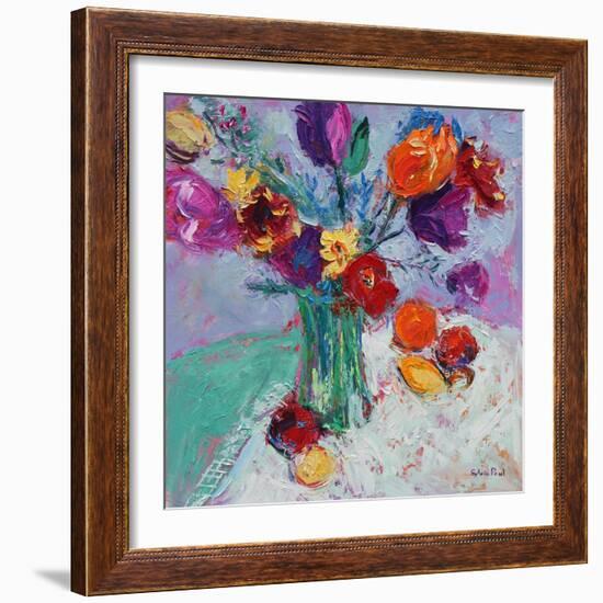 Tulips And Fruit-Sylvia Paul-Framed Giclee Print