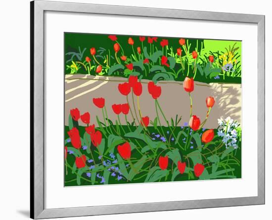 Tulips and Ladybirds, 2017-Andrew Macara-Framed Giclee Print