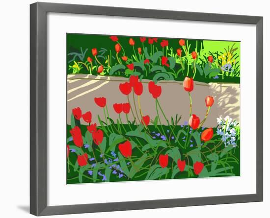 Tulips and Ladybirds, 2017-Andrew Macara-Framed Giclee Print