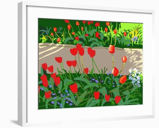 Tulips and Ladybirds, 2017-Andrew Macara-Framed Giclee Print