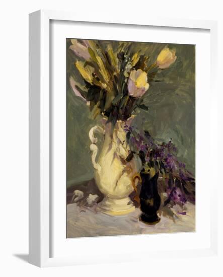 Tulips and Lavender-Allayn Stevens-Framed Art Print