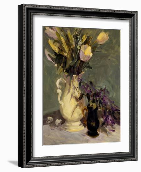 Tulips and Lavender-Allayn Stevens-Framed Art Print
