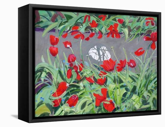 Tulips and reflection,2017-Andrew Macara-Framed Premier Image Canvas
