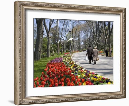 Tulips Bloom in Gulhane Park, Istanbul, Turkey-Julian Love-Framed Photographic Print