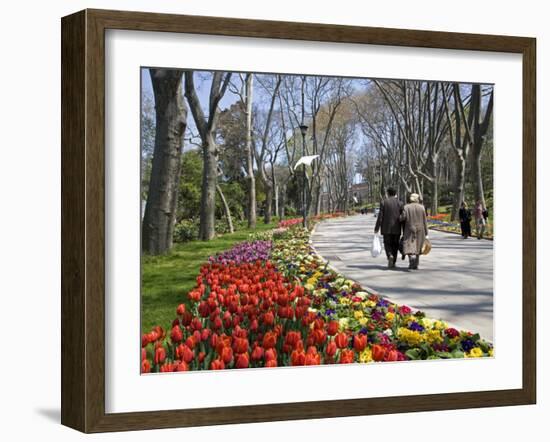 Tulips Bloom in Gulhane Park, Istanbul, Turkey-Julian Love-Framed Photographic Print