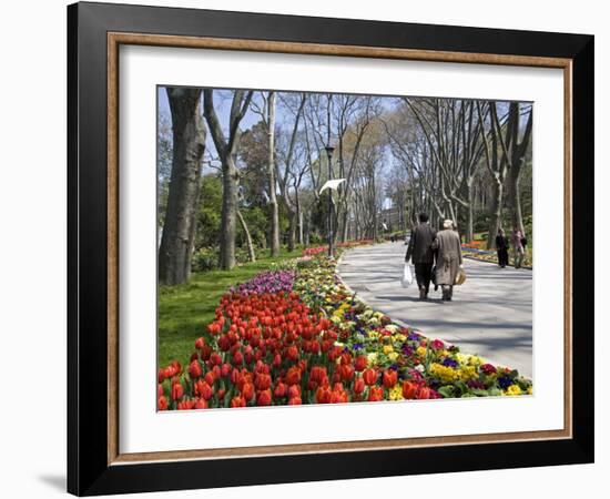 Tulips Bloom in Gulhane Park, Istanbul, Turkey-Julian Love-Framed Photographic Print