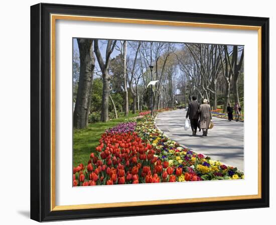 Tulips Bloom in Gulhane Park, Istanbul, Turkey-Julian Love-Framed Photographic Print