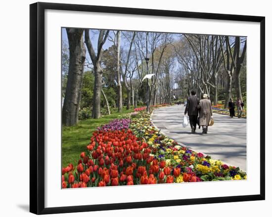 Tulips Bloom in Gulhane Park, Istanbul, Turkey-Julian Love-Framed Photographic Print