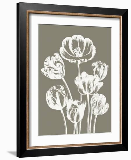 Tulips (Burlap & Ivory)-Botanical Series-Framed Art Print