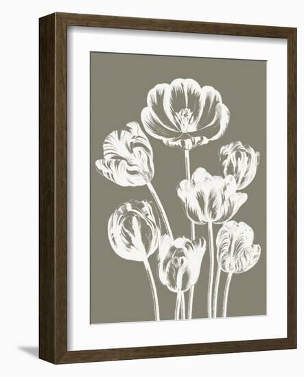 Tulips (Burlap & Ivory)-Botanical Series-Framed Art Print