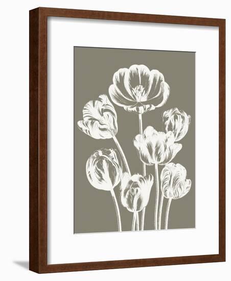 Tulips (Burlap & Ivory)-Botanical Series-Framed Art Print