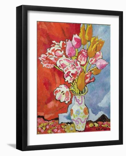 Tulips, C.1935 (Oil on Canvas)-Louis Valtat-Framed Giclee Print