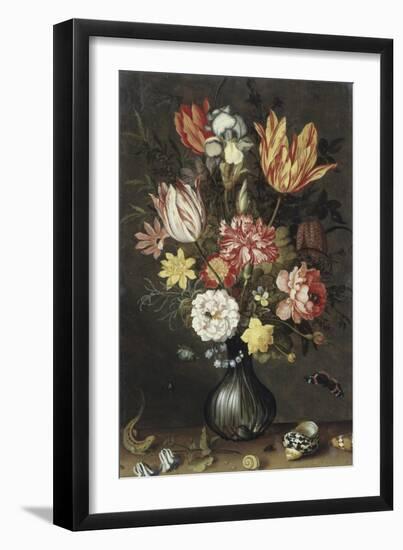 Tulips, Carnations, an Iris-Balthasar van der Ast-Framed Giclee Print