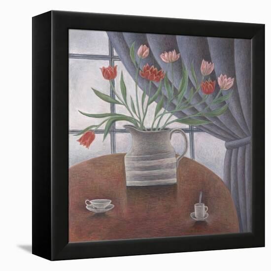 Tulips, Curtain, Cups-Ruth Addinall-Framed Premier Image Canvas