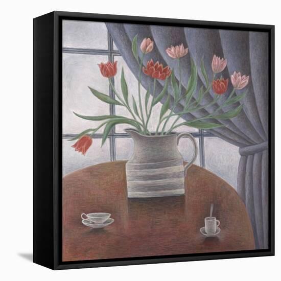 Tulips, Curtain, Cups-Ruth Addinall-Framed Premier Image Canvas
