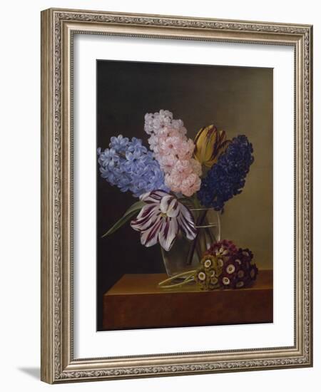 Tulips, Hyacinths and Violets, 1829-Johan Laurents Jensen-Framed Giclee Print