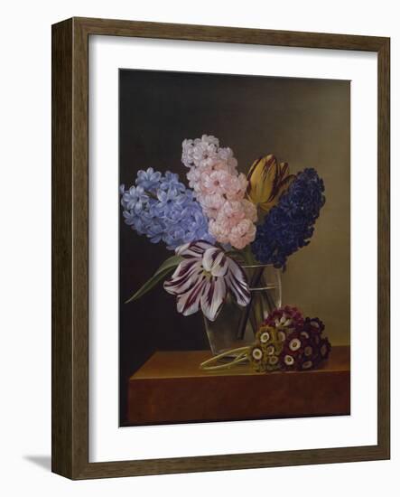 Tulips, Hyacinths and Violets, 1829-Johan Laurents Jensen-Framed Giclee Print