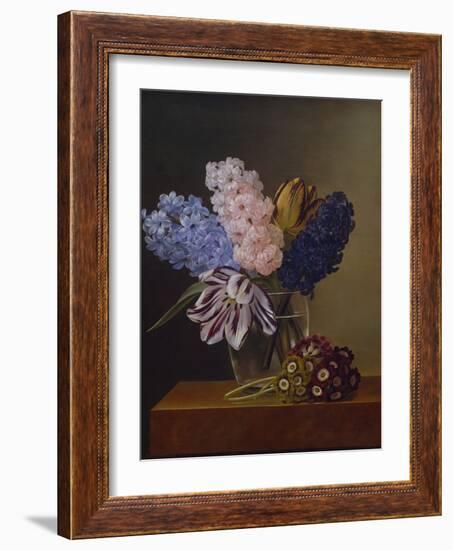 Tulips, Hyacinths and Violets, 1829-Johan Laurents Jensen-Framed Giclee Print