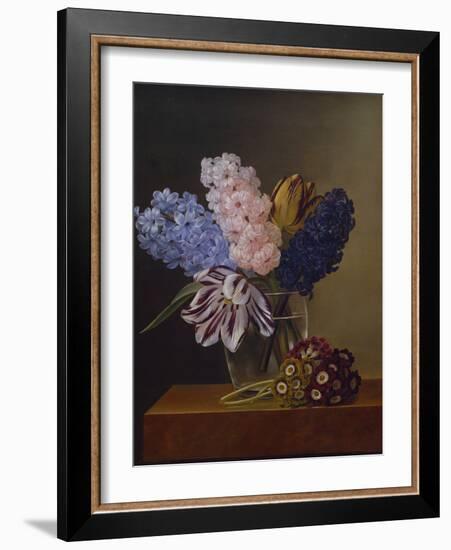 Tulips, Hyacinths and Violets, 1829-Johan Laurents Jensen-Framed Giclee Print