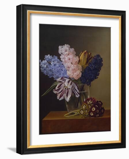 Tulips, Hyacinths and Violets, 1829-Johan Laurents Jensen-Framed Giclee Print