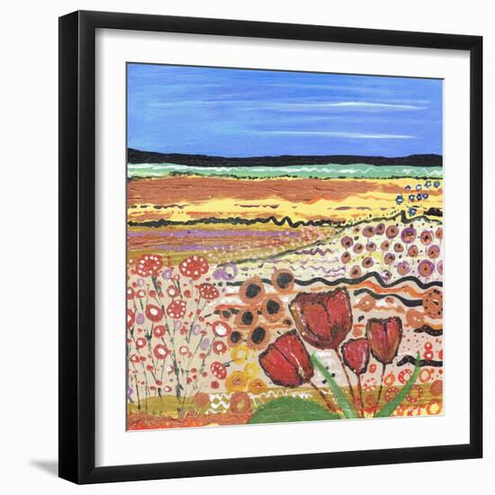 Tulips in a Field-Caroline Duncan-Framed Giclee Print