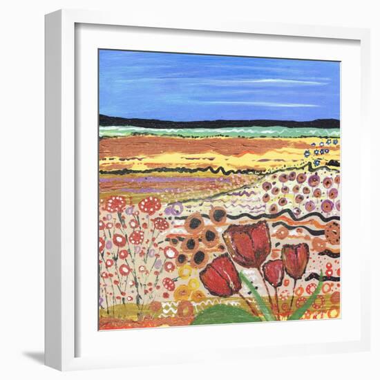 Tulips in a Field-Caroline Duncan-Framed Giclee Print