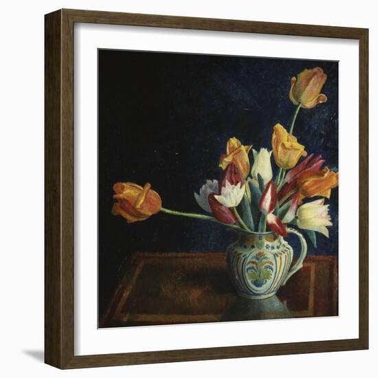 Tulips in a Staffordshire Jug, Catalogue No. 210C-Dora Carrington-Framed Giclee Print