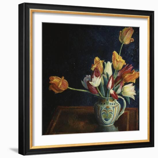 Tulips in a Staffordshire Jug-Dora Carrington-Framed Giclee Print