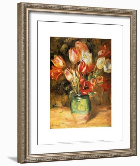 Tulips in a Vase-Pierre-Auguste Renoir-Framed Art Print