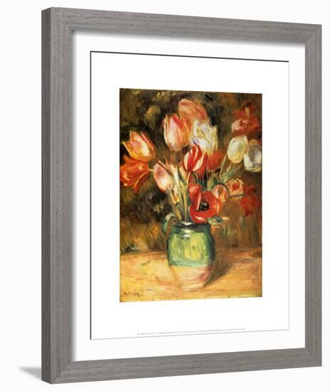 Tulips in a Vase-Pierre-Auguste Renoir-Framed Art Print