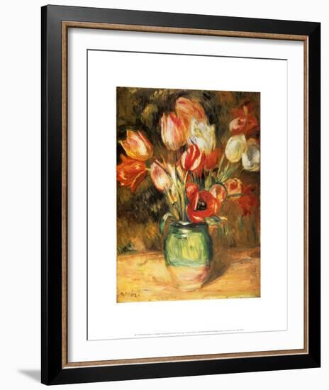 Tulips in a Vase-Pierre-Auguste Renoir-Framed Art Print