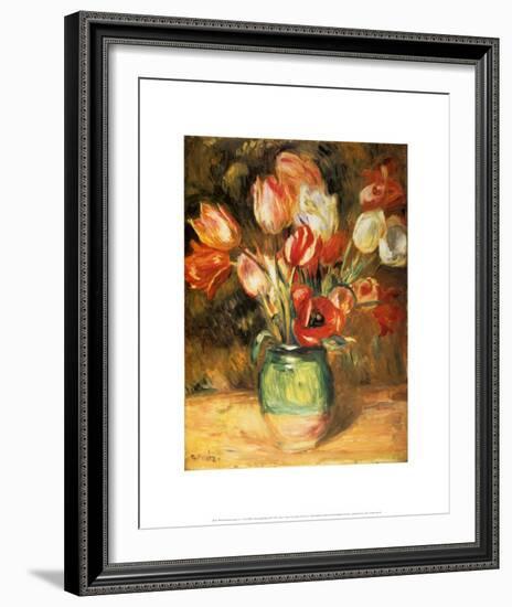 Tulips in a Vase-Pierre-Auguste Renoir-Framed Art Print