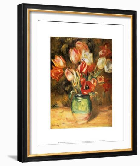 Tulips in a Vase-Pierre-Auguste Renoir-Framed Art Print