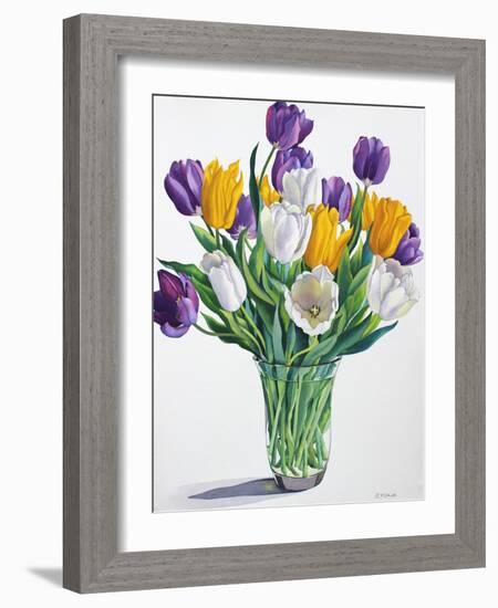 Tulips in Glass Vase-Christopher Ryland-Framed Giclee Print