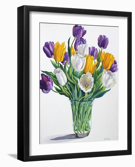 Tulips in Glass Vase-Christopher Ryland-Framed Giclee Print