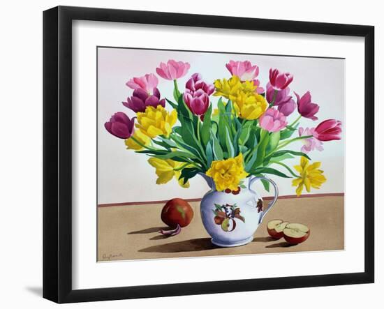 Tulips in Jug with Apples-Christopher Ryland-Framed Giclee Print