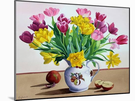 Tulips in Jug with Apples-Christopher Ryland-Mounted Giclee Print